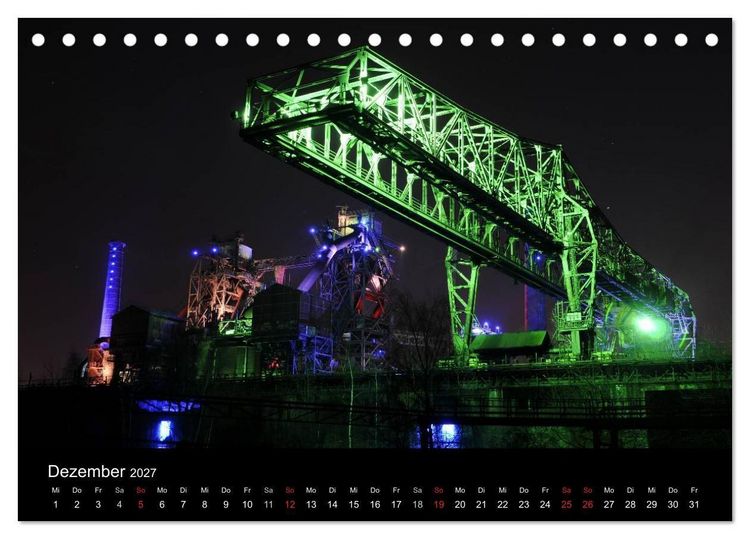 Produktbild: Impressionen Ruhrgebiet bei Nacht (Tischkalender 2027 DIN A5 quer), CALVENDO Monatskalender
