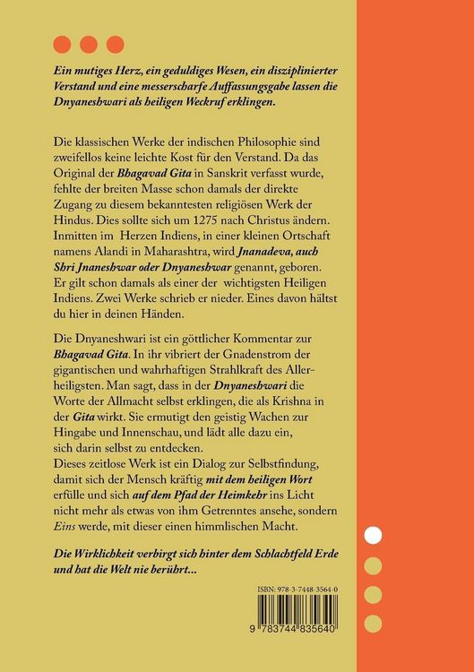 Produktbild: Dnyaneshwari - Ein G&ouml;ttlicher Kommentar zur Bhagavad Gita
