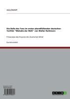 Produktbild: Die Rolle des Tons im ersten abendf&uuml;llenden deutschen Tonfilm "Melodie der Welt" von Walter Ruttmann