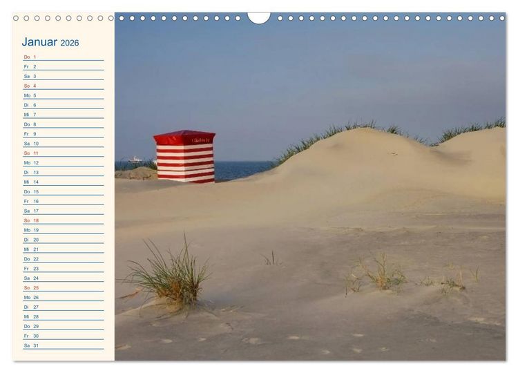 Produktbild: Urlaub auf Borkum (Wandkalender 2026 DIN A3 quer), CALVENDO Monatskalender