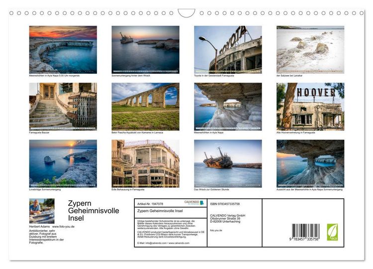 Produktbild: Zypern Geheimnisvolle Insel (Wandkalender 2026 DIN A3 quer), CALVENDO Monatskalender