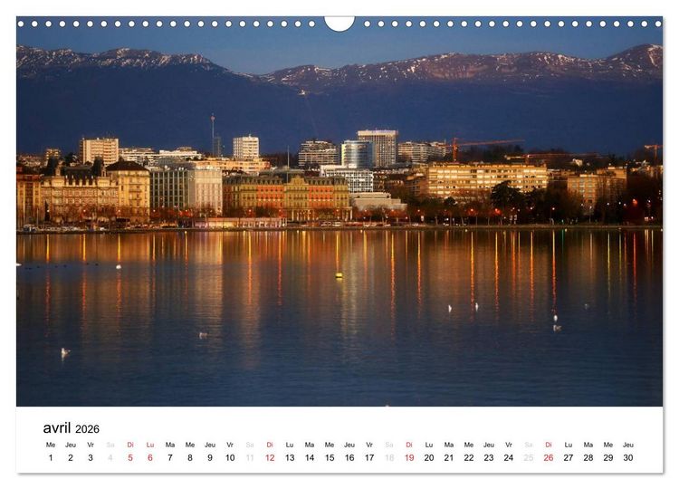 Produktbild: Gen&egrave;ve Points de vue (Calendrier mural 2026 DIN A3 vertical), CALVENDO calendrier mensuel