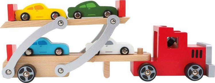 Produktbild: small foot Autotransporter Klassik aus Holz f&uuml;r 4 Autos