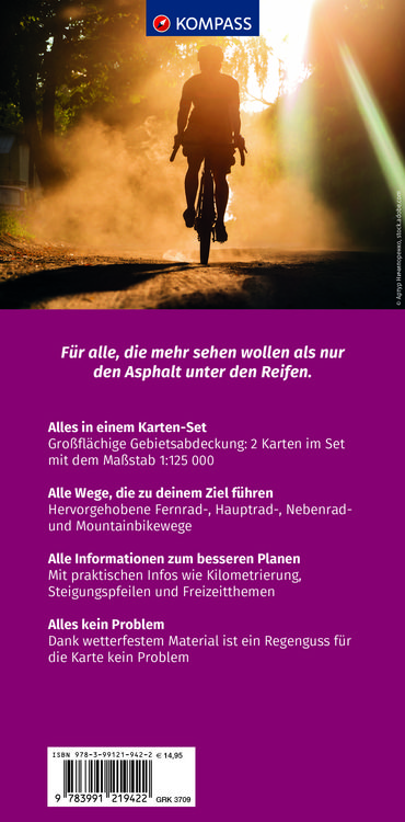Produktbild: KOMPASS Gro&szlig;raum-Radtourenkarte 3709 Rheinland-Pfalz