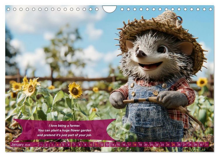Produktbild: Funny charming animals as farmers (Wall Calendar 2026 DIN A4 landscape), CALVENDO 12 Month Wall Calendar