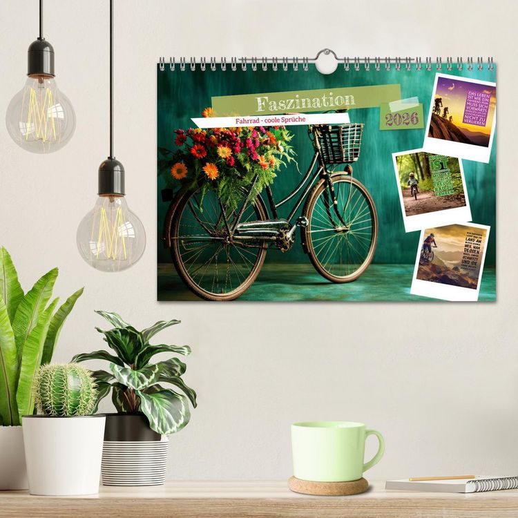 Produktbild: Faszination Fahrrad - coole Spr&uuml;che (Wandkalender 2026 DIN A4 quer), CALVENDO Monatskalender