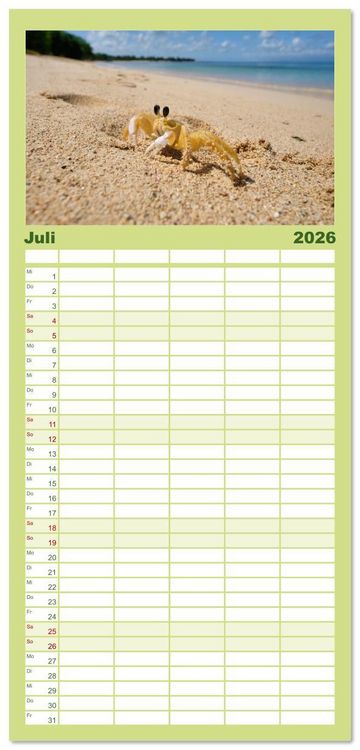 Produktbild: Familienplaner 2026 - Guadeloupe - Karibische Traumstr&auml;nde mit 5 Spalten (Wandkalender, 21 x 45 cm) CALVENDO
