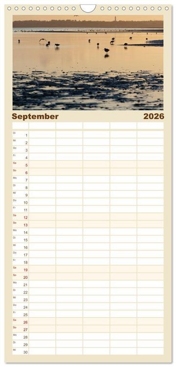 Produktbild: Familienplaner 2026 - Sylt-Abende - Fotografien von Beate Zoellner mit 5 Spalten (Wandkalender, 21 x 45 cm) CALVENDO
