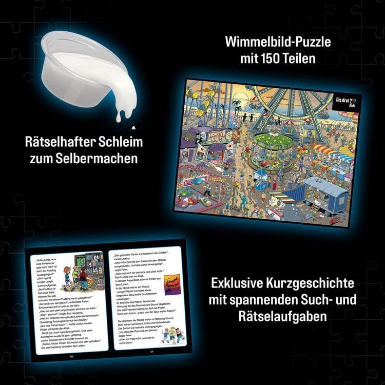 Produktbild: Krimipuzzle Die drei ??? Kids Vorsicht, Glibberfalle!
