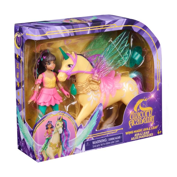 Produktbild: Unicorn Academy - Wing Magic Ava & Leaf Spielset, Einhorn-und-Puppe-Set mit Fl&uuml;geln, Alicorn mit Reiterin & Zubeh&ouml;r, ab 4 J.