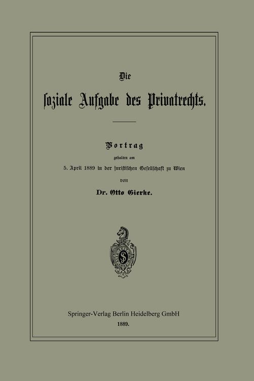 Produktbild: Die soziale Aufgabe des Privatrechts