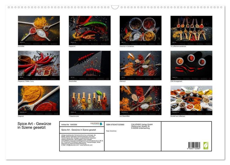 Produktbild: Spice Art - Gew&uuml;rze in Szene gesetzt (Wandkalender 2026 DIN A2 quer), CALVENDO Monatskalender