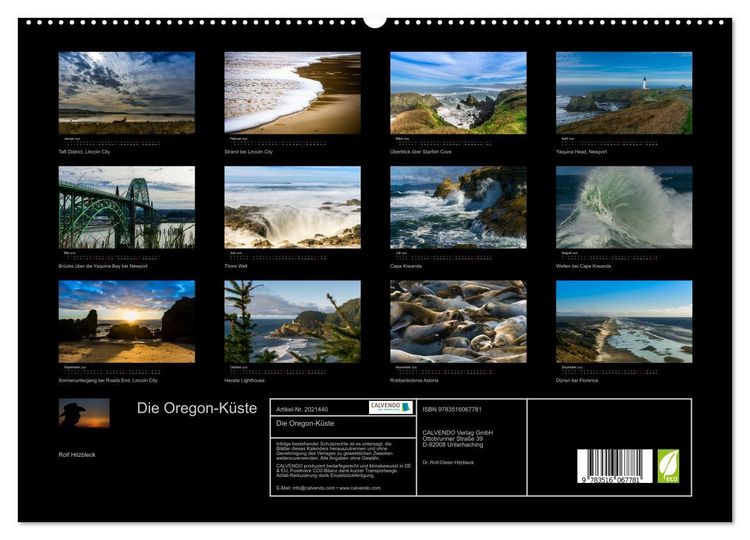 Produktbild: Die Oregon-K&uuml;ste (hochwertiger Premium Wandkalender 2026 DIN A2 quer), Kunstdruck in Hochglanz