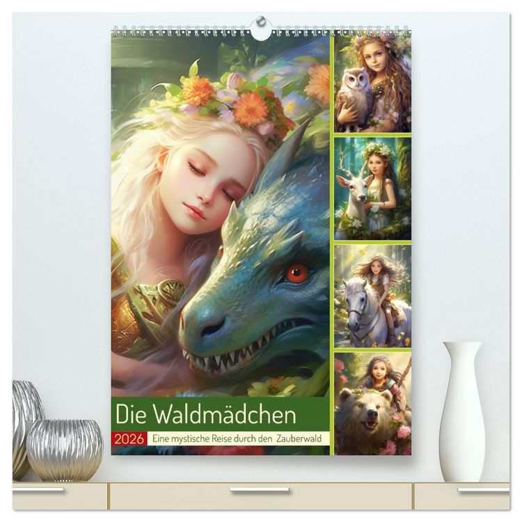 Produktbild: Die Waldm&auml;dchen. Eine mystische Reise durch den Zauberwald (hochwertiger Premium Wandkalender 2026 DIN A2 hoch), Kunstdruck in Hochglanz