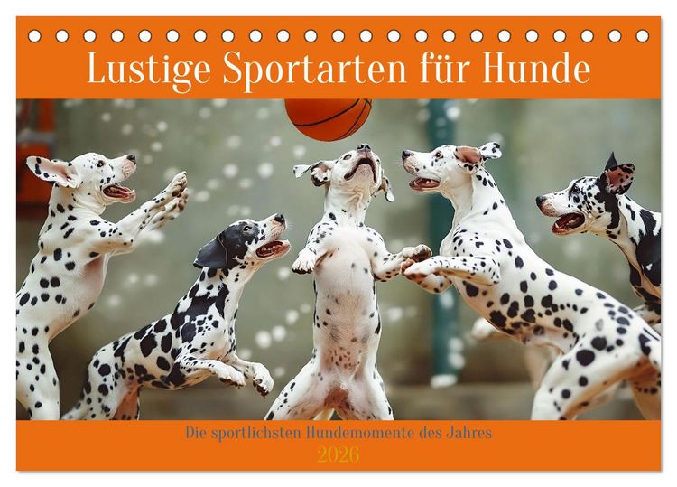 Produktbild: Lustige Sportarten f&uuml;r Hunde (Tischkalender 2026 DIN A5 quer), CALVENDO Monatskalender