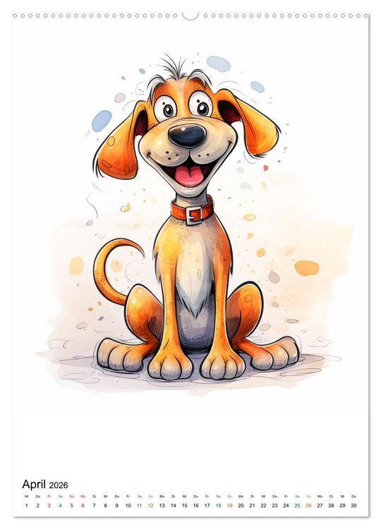 Produktbild: Verspielte Hunde (hochwertiger Premium Wandkalender 2026 DIN A2 hoch), Kunstdruck in Hochglanz