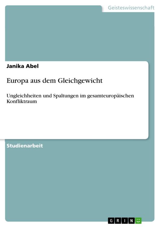 Produktbild: Europa aus dem Gleichgewicht