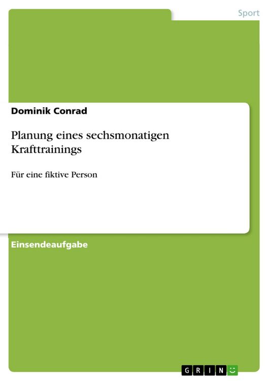 Produktbild: Planung eines sechsmonatigen Krafttrainings