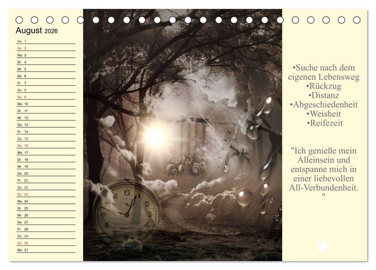 Produktbild: Tarot. Spirituell durch das Jahr (Tischkalender 2026 DIN A5 quer), CALVENDO Monatskalender