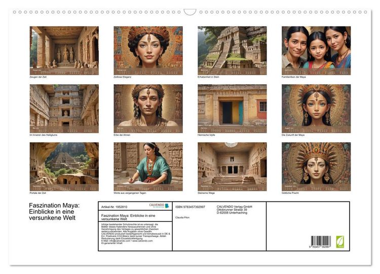 Produktbild: Faszination Maya: Einblicke in eine versunkene Welt (Wandkalender 2026 DIN A2 quer), CALVENDO Monatskalender