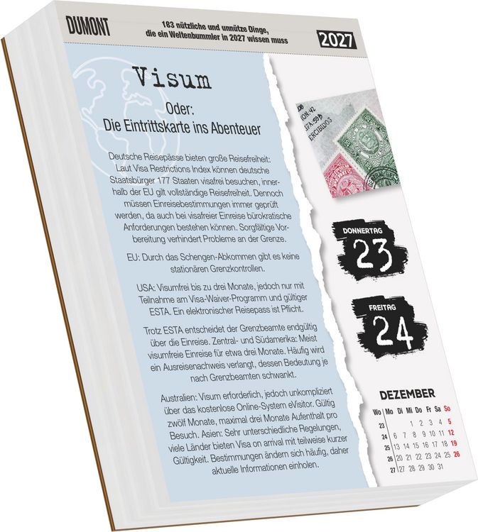 Produktbild: 183 n&uuml;tzliche und unn&uuml;tze Dinge, die ein Weltenbummler in 2027 wissen muss
