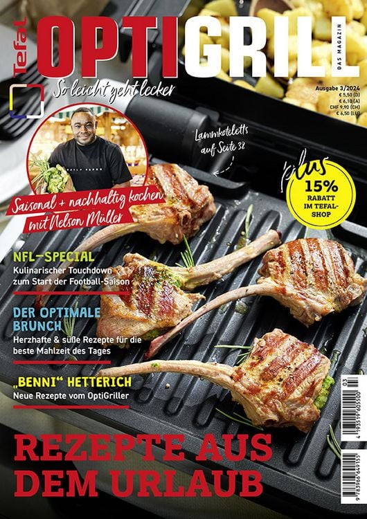 Produktbild: Tefal OptiGrill Magazin: So leicht geht lecker - Rezepte aus dem Urlaub