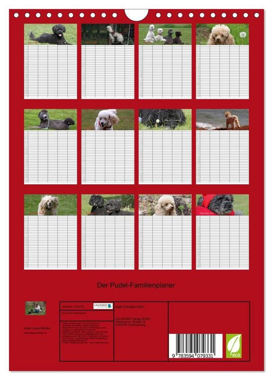 Produktbild: Der Pudel-Familienplaner (Wandkalender 2027 DIN A4 hoch), CALVENDO Monatskalender