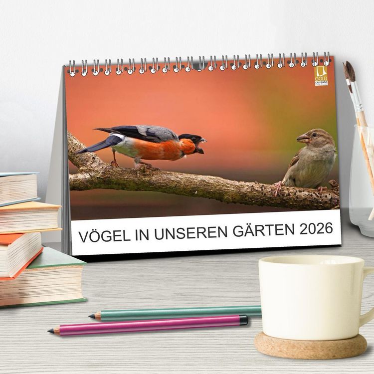 Produktbild: V&ouml;gel in unseren G&auml;rten 2026 (Tischkalender 2026 DIN A5 quer), CALVENDO Monatskalender