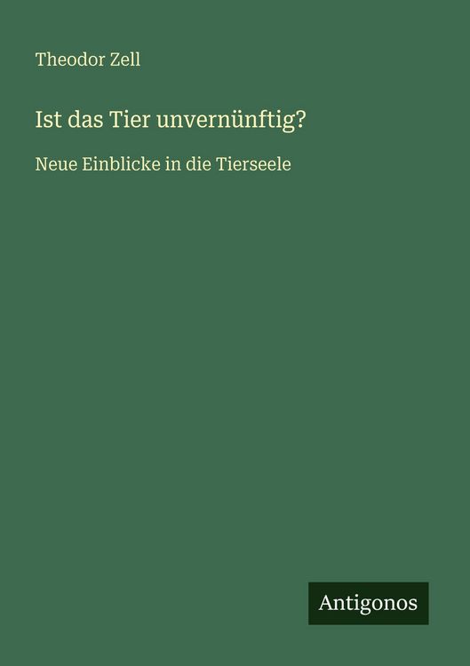 Produktbild: Ist das Tier unvern&uuml;nftig?