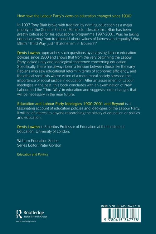 Produktbild: Education and Labour Party Ideologies 1900-2001and Beyond