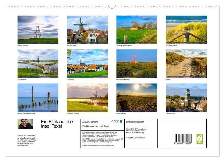 Produktbild: Ein Blick auf die Insel Texel (hochwertiger Premium Wandkalender 2026 DIN A2 quer), Kunstdruck in Hochglanz