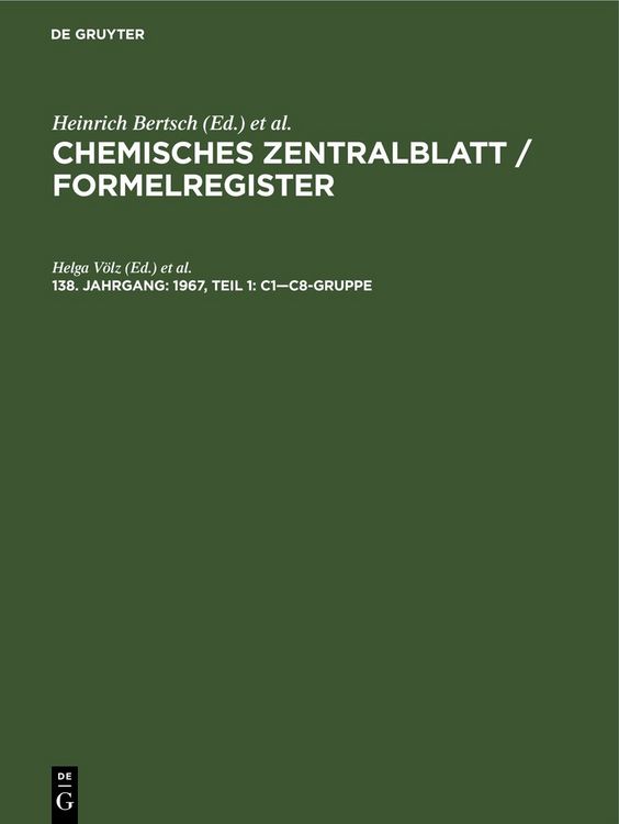 Produktbild: 1967, Teil 1: C1&mdash;C8-Gruppe