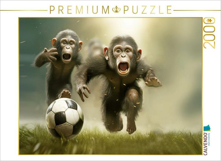 Produktbild: CALVENDO Puzzle Babyaffen im Fussballfieber | 2000 Teile Lege-Gr&ouml;&szlig;e 90x67cm Foto-Puzzle f&uuml;r gl&uuml;ckliche Stunden