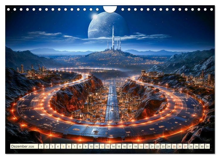 Produktbild: Futuristische Lebens Welten (Wandkalender 2026 DIN A4 quer), CALVENDO Monatskalender