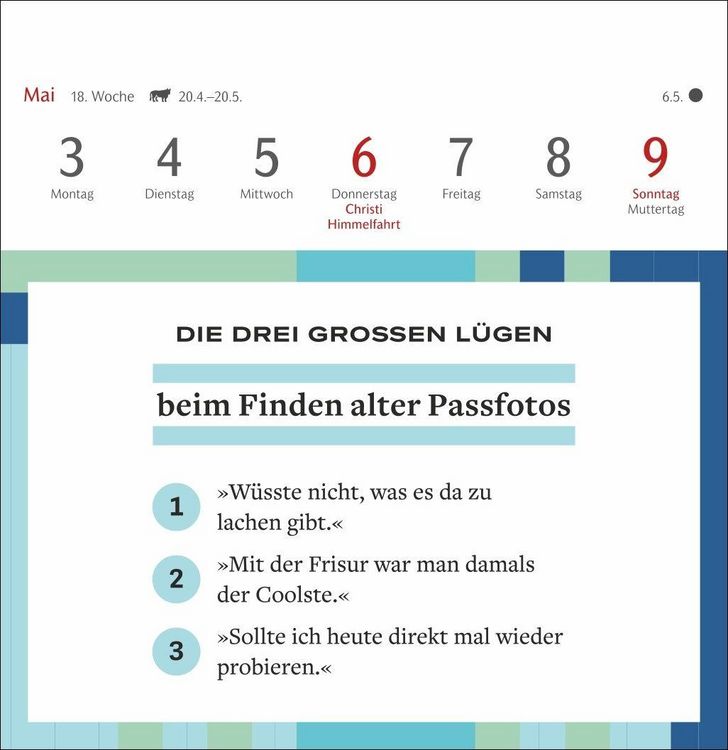 Produktbild: Die drei gro&szlig;en L&uuml;gen Premium-Postkartenkalender 2027 - 53 Postkarten mit am&uuml;santen Alltagsl&uuml;gen