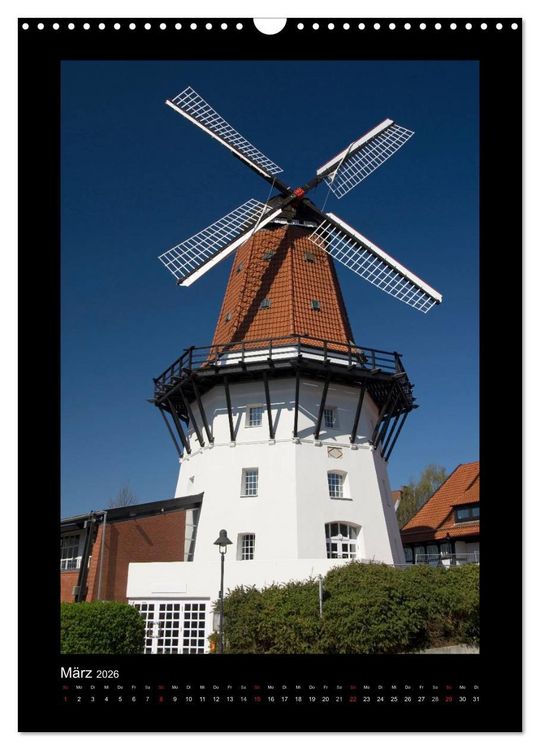 Produktbild: Windm&uuml;hlen in Deutschland (Wandkalender 2026 DIN A3 hoch), CALVENDO Monatskalender