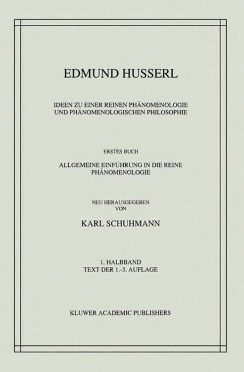Produktbild: Ideen zu einer Reinen Ph&auml;nomenologie und Ph&auml;nomenologischen Philosophie
