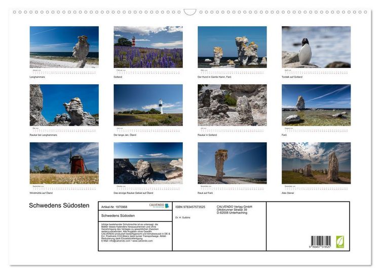 Produktbild: Schwedens S&uuml;dosten (Wandkalender 2026 DIN A2 quer), CALVENDO Monatskalender