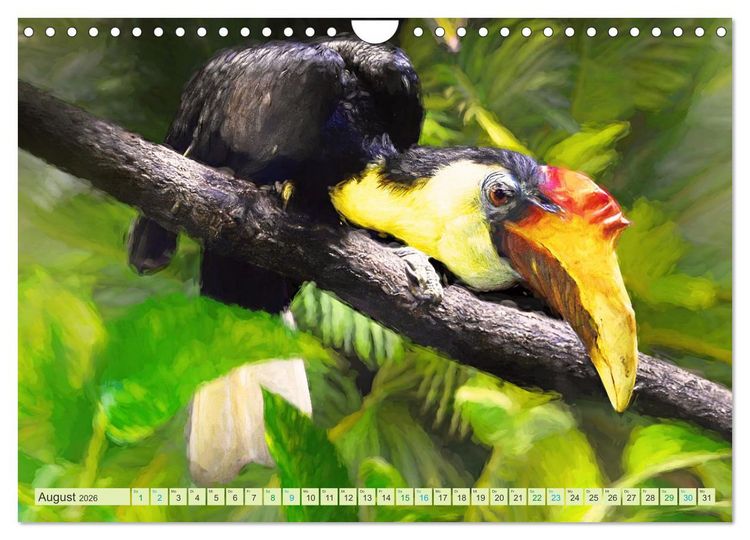 Produktbild: Hallo Dschungel - Artwork (Wandkalender 2026 DIN A4 quer), CALVENDO Monatskalender