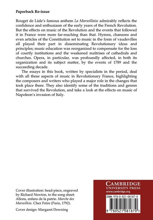 Produktbild: Music and the French Revolution