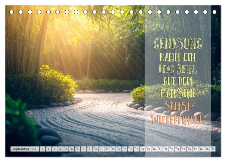 Produktbild: Herzliche W&uuml;nsche zur Genesung (Tischkalender 2026 DIN A5 quer), CALVENDO Monatskalender