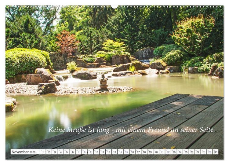 Produktbild: Stille. Japanische Gartenkunst und Weisheiten (hochwertiger Premium Wandkalender 2026 DIN A2 quer), Kunstdruck in Hochglanz