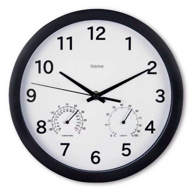 Produktbild: Hama 00185868 Quarz Wanduhr 25cm x 250mm x 250mm x 40mm Schwarz