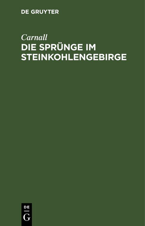 Produktbild: Die Spr&uuml;nge im Steinkohlengebirge