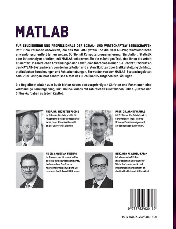 Produktbild: MATLAB f&uuml;r Studierende und Professionals der Sozial- und Wirtschaftswissenschaften