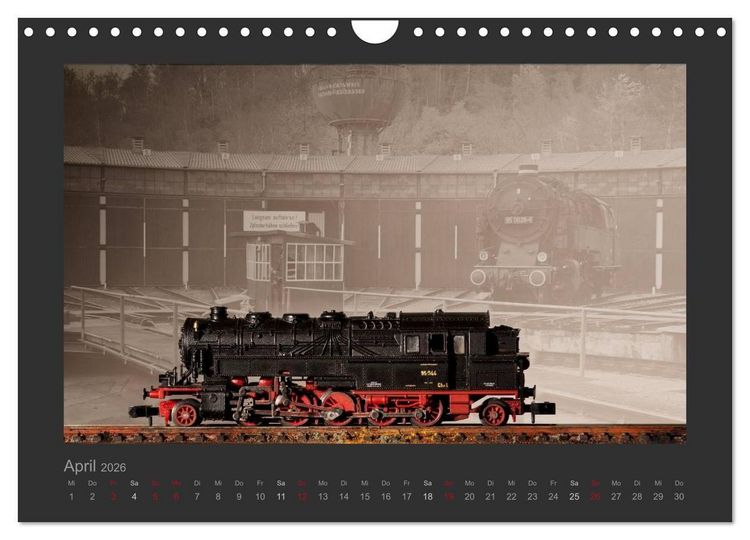 Produktbild: Dampflokomotiven in Spur N (Wandkalender 2026 DIN A4 quer), CALVENDO Monatskalender