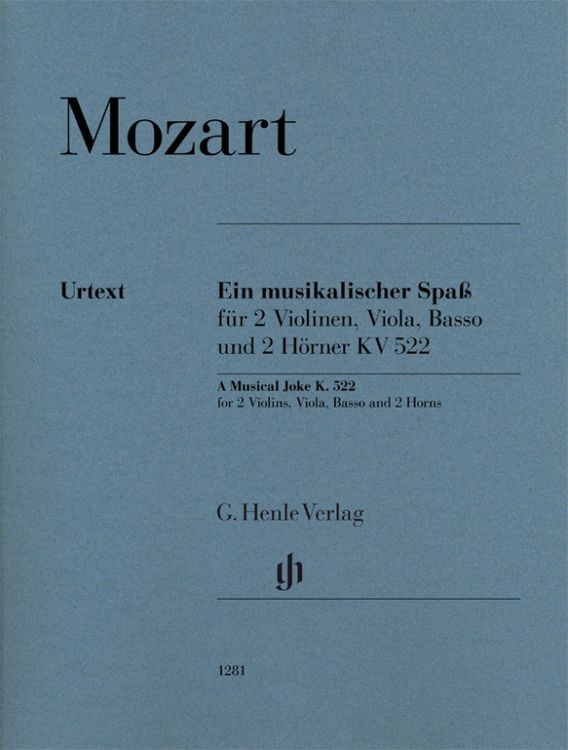 Produktbild: Wolfgang Amadeus Mozart - Ein musikalischer Spa&szlig; KV 522 f&uuml;r 2 Violinen, Viola, Basso und 2 H&ouml;rner in F