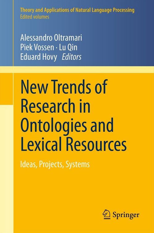 Produktbild: New Trends of Research in Ontologies and Lexical Resources