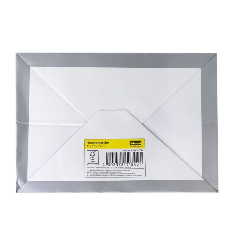 Produktbild: Idena Flaschentasche uni blau gelb rot gr&uuml;n 12x35x9cm 4fach sortiert 128g/m&sup2;