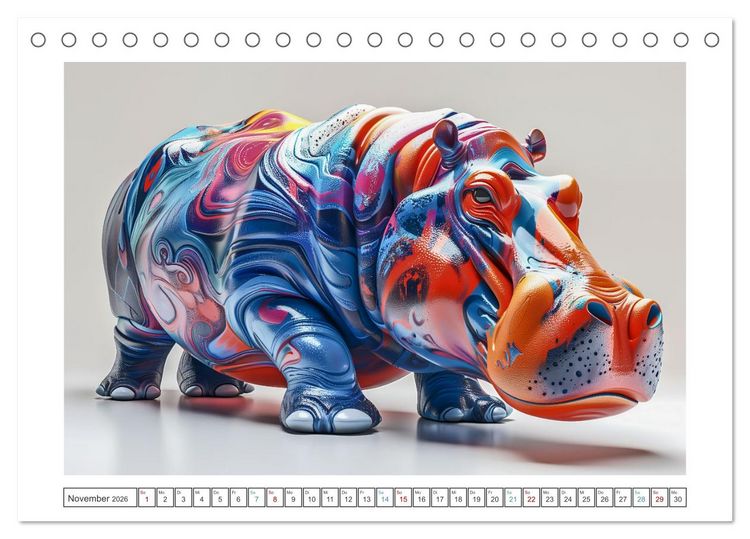 Produktbild: Modern Art Animals (Tischkalender 2026 DIN A5 quer), CALVENDO Monatskalender
